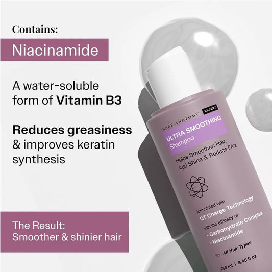 Ultra Smoothing Shampoo – Frizz Control & Hydration | Paraben & Sulphate-Free Formula for Silky, Healthy Hair | Nourishes, Repairs & Smoothens Dry, Damaged Hair